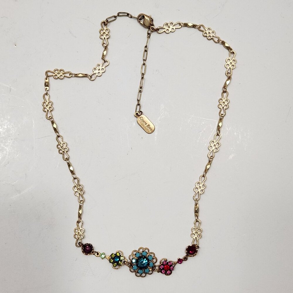 Clara Beau Gold Plated Rhinestone & Glass Bead Adjustable Necklace - Picture 2 of 6